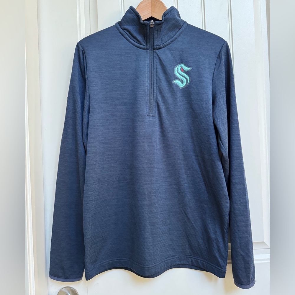 Fanatics NHL Seattle Kraken Antigua Mens Shore Quarter Zip. Size S
